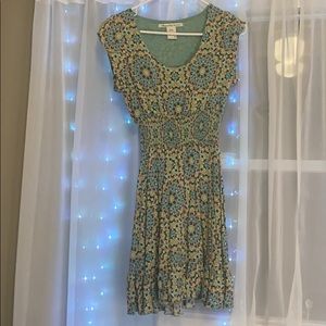 Patterned Rouched Dress